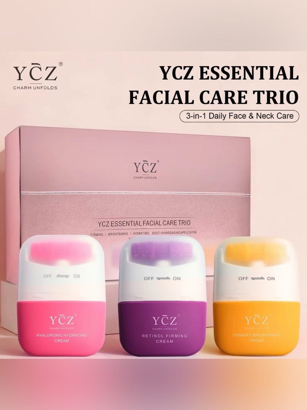 BRAND NEW Essential Facial Care Trio Hyaluronic Acid, Retinol Vitamin C Set